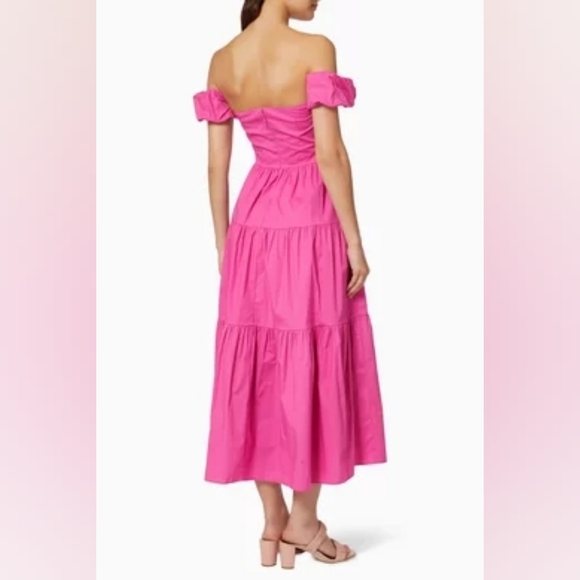 STAUD Elio Off-shoulder Dress in Cotton Poplin - Picture 3 of 11